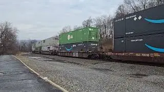 Norfolk Southern #7667 leads an intermodal at Lewistown, PA (01/06/2026)