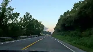 Driving along US 522 with morning fog (08/23/2024)