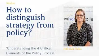 How to distinguish strategy from policy? Webinar Q&A with Clair Fisher