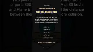 SSC CGL PRACTISE MCQ - DAY 7/100.TIME&DISTANCE - 3/25 #ssccgl #SSCACERS #dailymcqpractice #ssc