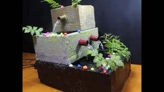 How to make mini water fountain at home | Cement crafts haven