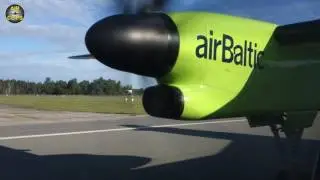 PURE POWER! Q400 Pratt & Whitney Canada PW100 Rocketing out of Riga!!! [AirClips]