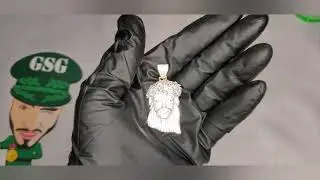Harlembling yellow goldiced cz diamond jesus piece  unboxing and first impressions