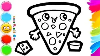 🍕Drawing and Coloring Pizza & Cheese | Food Drawing | Step By Step