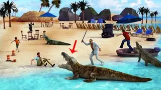 Crocodile Beach & City Attack Simulator Games । Animal Attack Simulator Android GamePlay