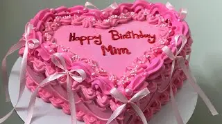 Vintage Cake|| Heart Shaped Cake ||Bow Cake 