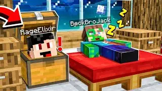 I Spent 24 Hours in BeckBroJack's Minecraft House.. (SECRET RECORDING)