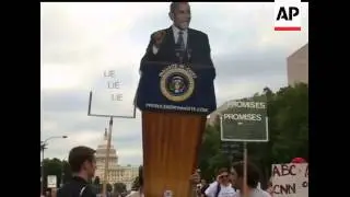 Tens of thousands of protesters fed up with government spending marched to the U.S. Capitol on Satur