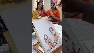 Live Caricature Artist at Event | Instant Funny Portraits | Crowd Reaction 😍