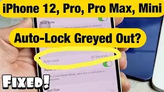Auto-Lock Greyed Out on iPhone 12, 12 Pro, 12 Pro Max, 12 Mini? FIXED!