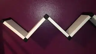 Floating Zig Zag Bookshelf from Steel and Wood