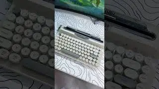 AF84 Typewriter keyboard! #asmr #ajazz #keyboardasmr #gift #tech #mustwatch #official #love #pink