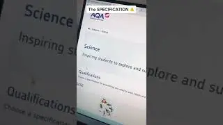 What is the specification? (GCSE and A Level ESSENTIAL)