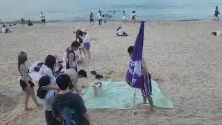 Pantai cheng chau di sore hari rame banget #hongkong #travel #contentcreator