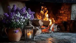 Springtime Fireplace 4K with Crackling Logs & Relaxing Sounds in a Cozy Atmosphere for Stress Relief