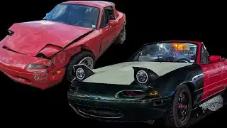 Straightening The Frame on the wrecked Miata