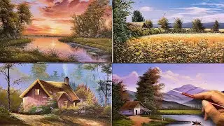 How to Paint Beautiful Landscape Scenes | 4 Acrylic Painting Tutorials Compilation