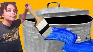 Custom Painted Trash Can