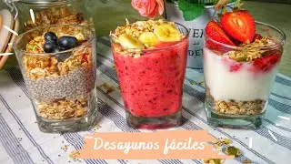 Desayunos con granola😍| Recetas fáciles y saludables| Nutripostres🧡