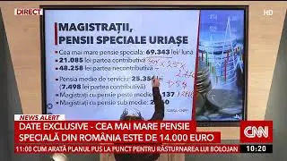 Cea mai mare pensie specială din Rom&acirc;nia a ajuns la aproape 70.000 de lei pe lună