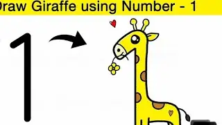 How to draw Giraffe Using Number-1||#viral #art #video