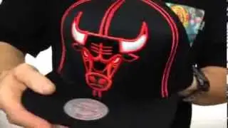 Bulls 'XL-LOGO SOUTACHE SNAPBACK' Black Adjustable Hat by Mitchell & Ness