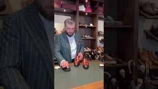 Brown patina shoe with mirror shoeshine. #shoes #mensfashion #mensshoes