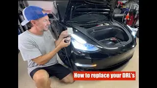 Как заменить и модифицировать дневные ходовые огни DRL на Tesla Model 3 и Y на ярко-желтый цвет