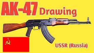 AK-47 Assault rifle Drawing.