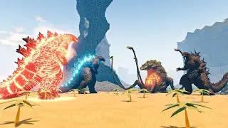 Godzilla Minus One and Biollante Vs Thermo Godzilla and Godzilla - Kaiju Universe Roblox