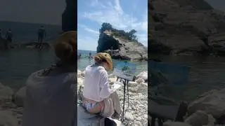 Fast Speed Painting: Sveti Nikola Island  (Hawaii) Montenegro&rsquo;s Paradise Isle (Timelapse Art)