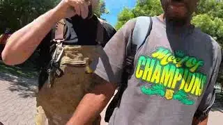 2 Demon Thugs get aggressive wChristian Street Preacher1   Pastor Gabe