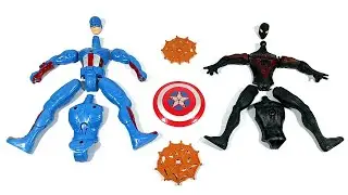 merakit CAPTAIN AMERICA vs BLACK SPIDERMAN Avengers Superhero
