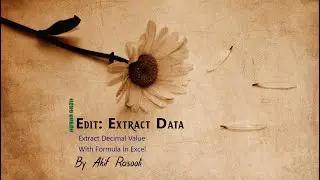 Extract Decimal Value With Formula In Excel