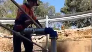 Acrodyne working on buried valve site with APS140N Portable Actuator