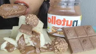 ASMR NUTELLA ROLLS CHOCOLATE  PARTY | ferrero rocher mukbang