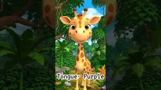 🦒 WOW GIRAFFE FACTS!Tallest animal on 🌍 | Purple tongue | kids learning made fun! 🌿✨ #babyanimals