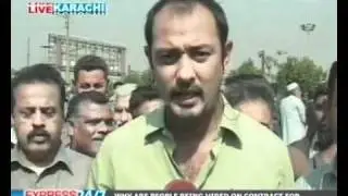 Sacked KESC employees protest in Karachi