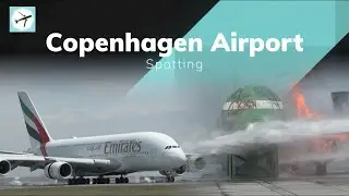 A388, A32N, B738, ATR72 + Fire and Rescue exercise | Copenhagen Airport | Spotting