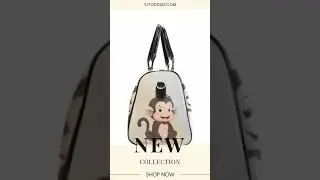 Custom Diaper Tote Bag | Adorable Cartoon Monkey On Tan - Diaper Travel Bag