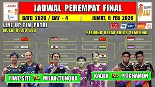 Jadwal 8 Besar Badminton Asia Team 2026 Hari Ini ~ INDONESIA vs THAILAND ~ LINE UP TIM INDONESIA