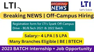 LTI  Off Campus Hiring 2022-2021 | All Branches Many Courses | Must Apply | 2022-2021 BATCH | 5 LPA