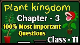 plant kingdom Biology Class 11 | Chapter 3  Most Important Question  CBSE NCERT KVS ICSE