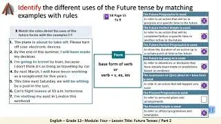 Grade 12 Humanities   English   Grammar 4a part 2 Future forms  SB 55