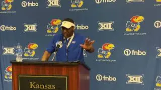 Kansas football WR coach Terrence Samuel breaks down young room, camp standouts
