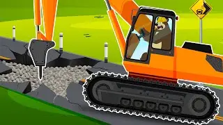 The Bear's Construction: Mountain pass repair - Cement Mixer, Dump Truck, Wheeled crane