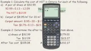 Provincial and Federal Sales Taxes