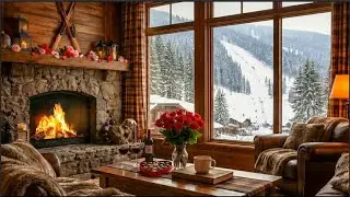 Romantic Ski Lodge ❄️ Smooth 90s Jazz for Valentine's Day (No Talking)