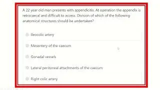 MRCS question solve (CRACK MRCS) Position of appendix