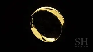 Men's medium width yellow gold half round wedding ring (5mm) - W0127